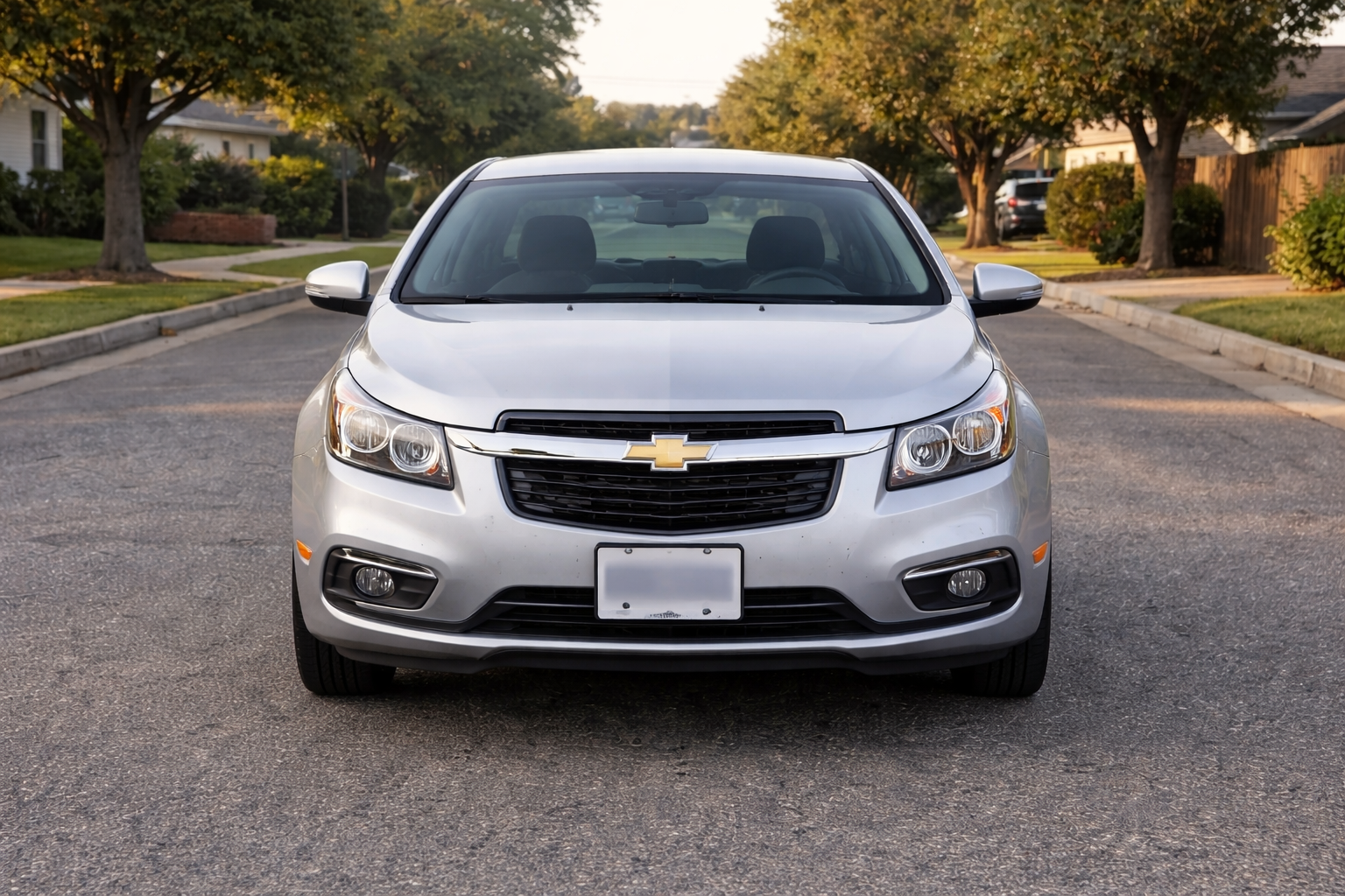 Ejemplo de foto frontal correcta: carro centrado, llantas visibles, buena luz