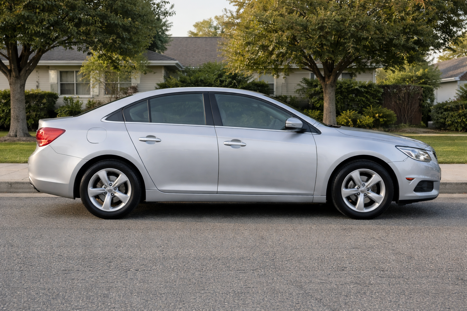 Ejemplo de perfil lateral: las 4 llantas en cuadro, carro completo sin recortar